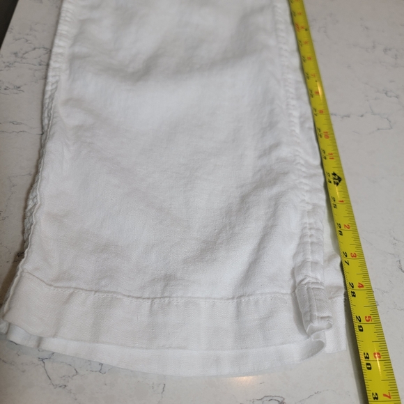 Athleta Cabo 100% Linen  Wide Leg Pants White size 6 - Picture 5 of 10